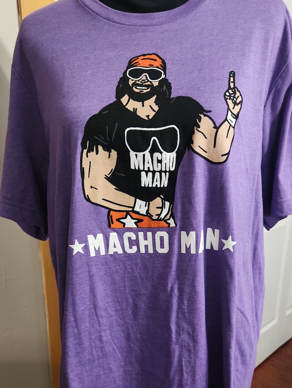 WWE Macho Man Graphic Tee - Purple with Black & Orange Accents